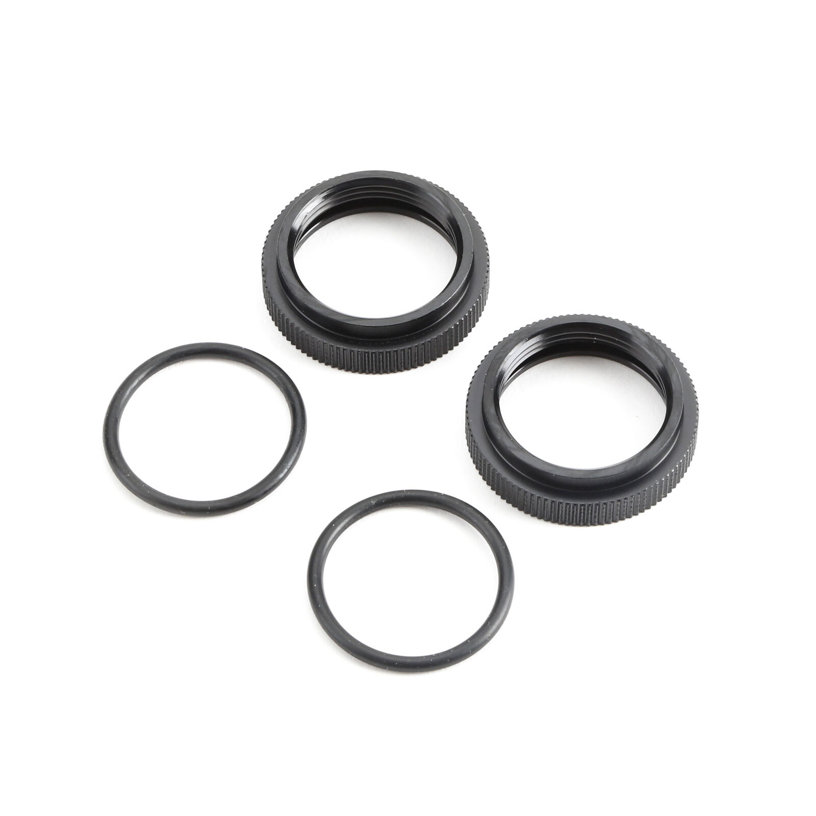Shock Adjuster Nut with O-ring, Aluminum Black (2): 5B, 5T, MINI WRC