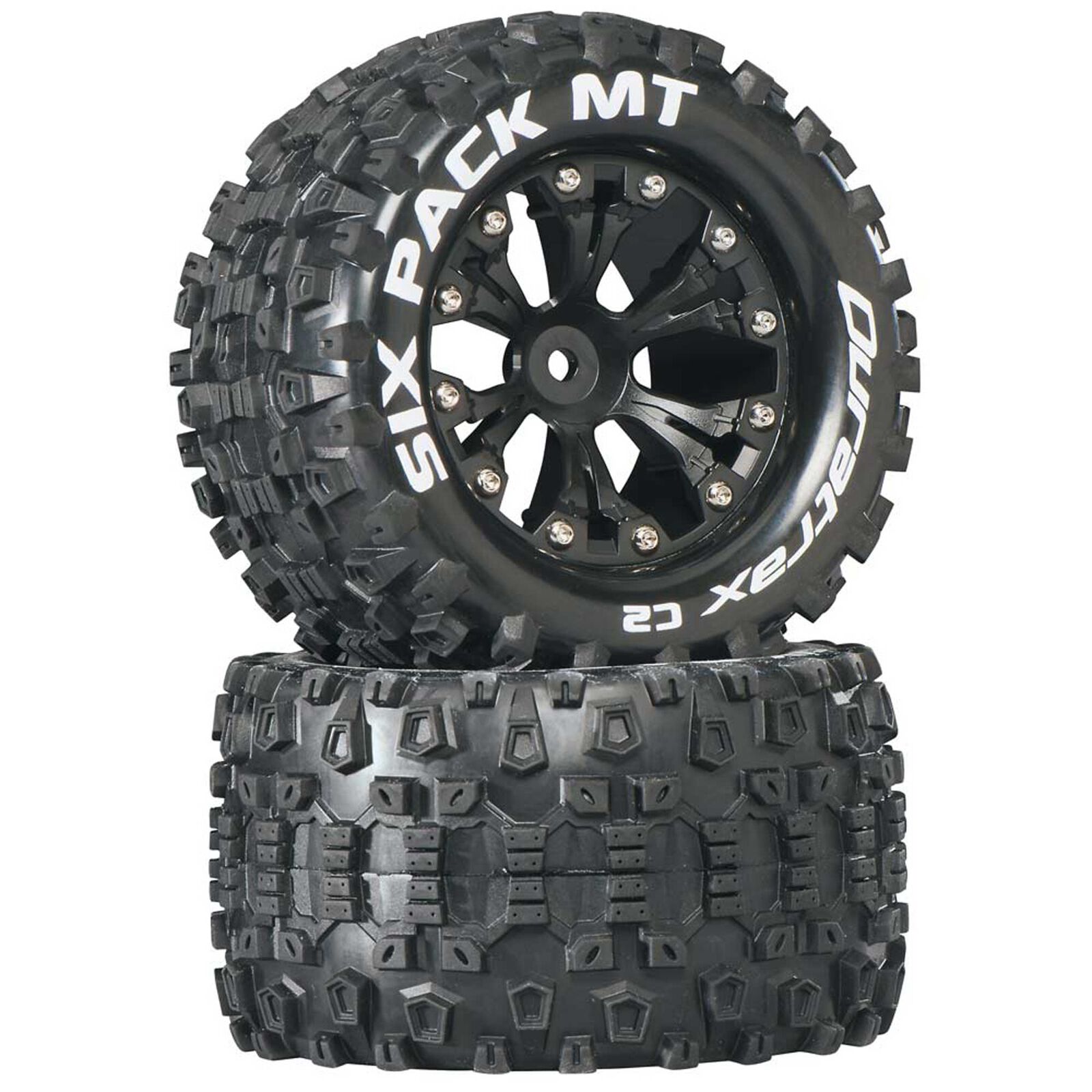 Six-Pack MT 2.8" 2WD Mounted Rear C2 Tires, Black (2)