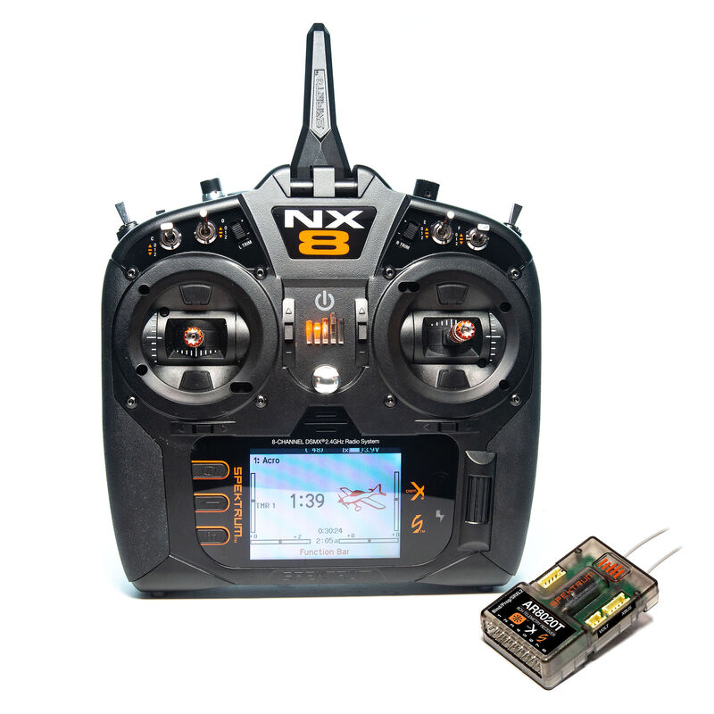 NX8 8-Channel DSMX Transmitter with AR8020T Telemetry Receiver, Intl.