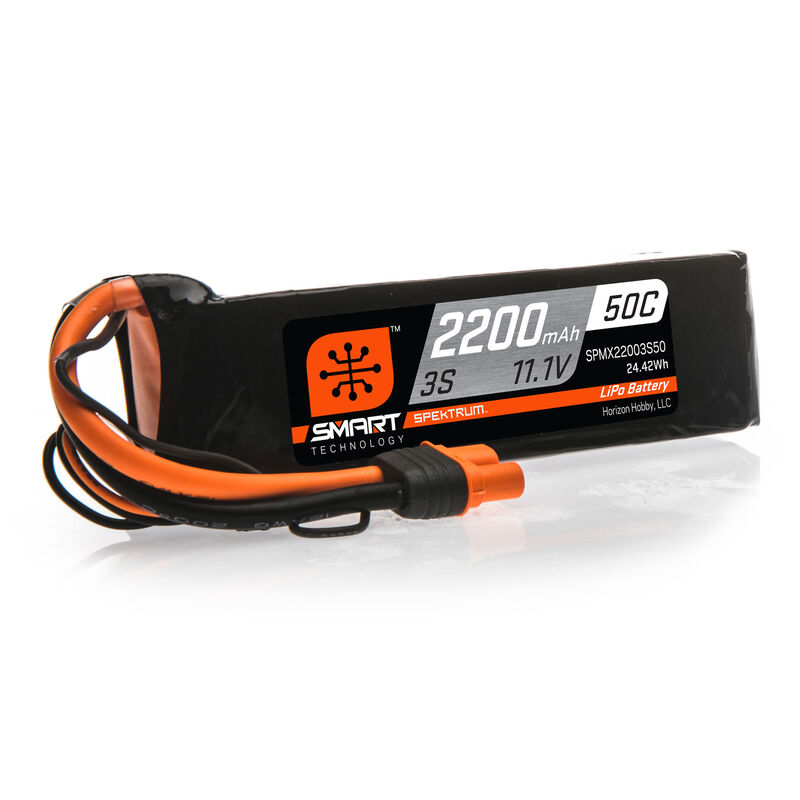 11.1V 2200mAh 3S 50C Smart LiPo Battery: IC3