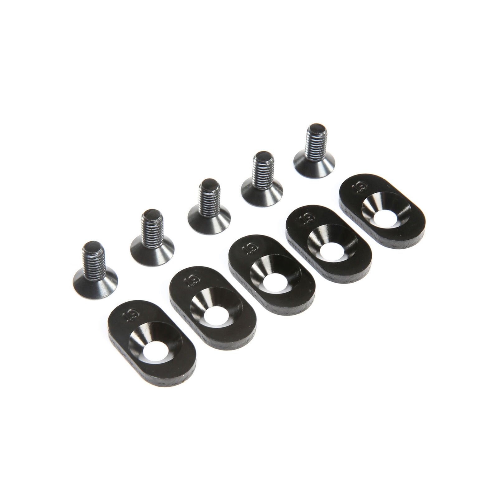 Engine Mount Insert and Screws 19T, Black (5): 5ive-T 2.0 (fits 62T spur)