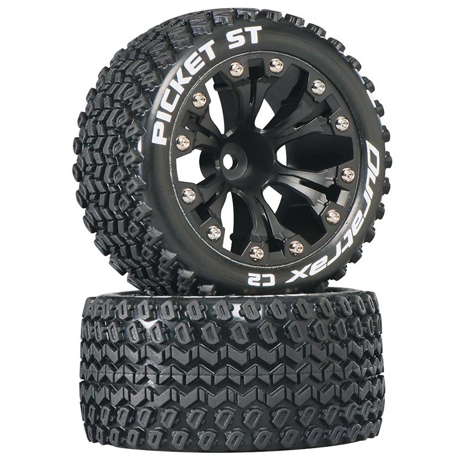 Picket ST 2.8" 2WD Mounted 1/2" Offset Tires, Black (2)