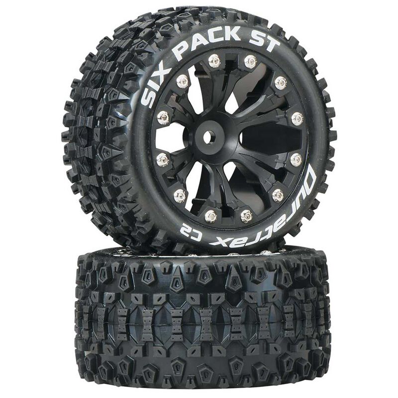 Six Pack ST 2.8" 2WD Mounted Rear C2 Tires, Black (2)