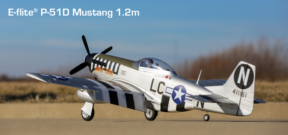 E-flite® P-51D Mustang 1.2m BNF Basic RC Airplane