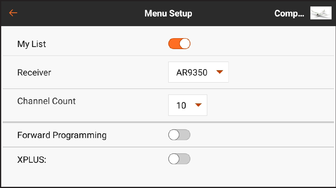 Menu Setup