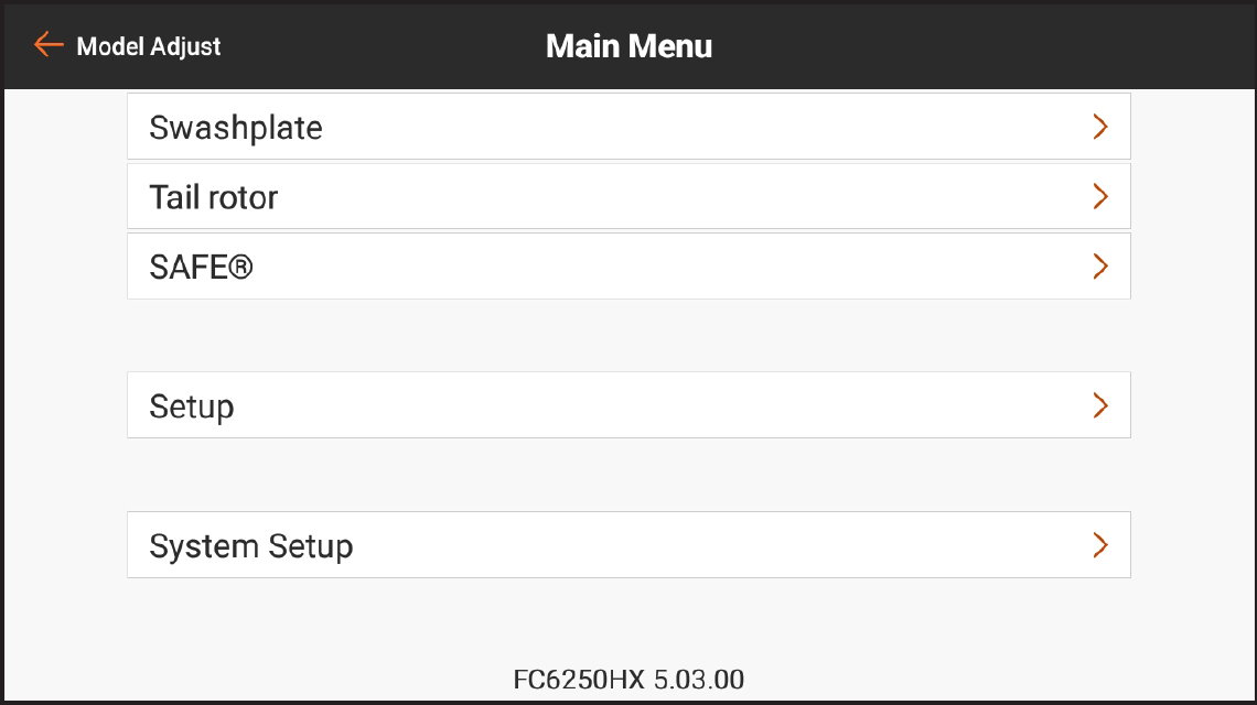 PROGRAMMING Maing Menu